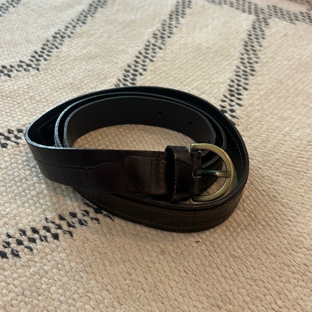 ‘S Max Mara chocolate brown leather belt Size L